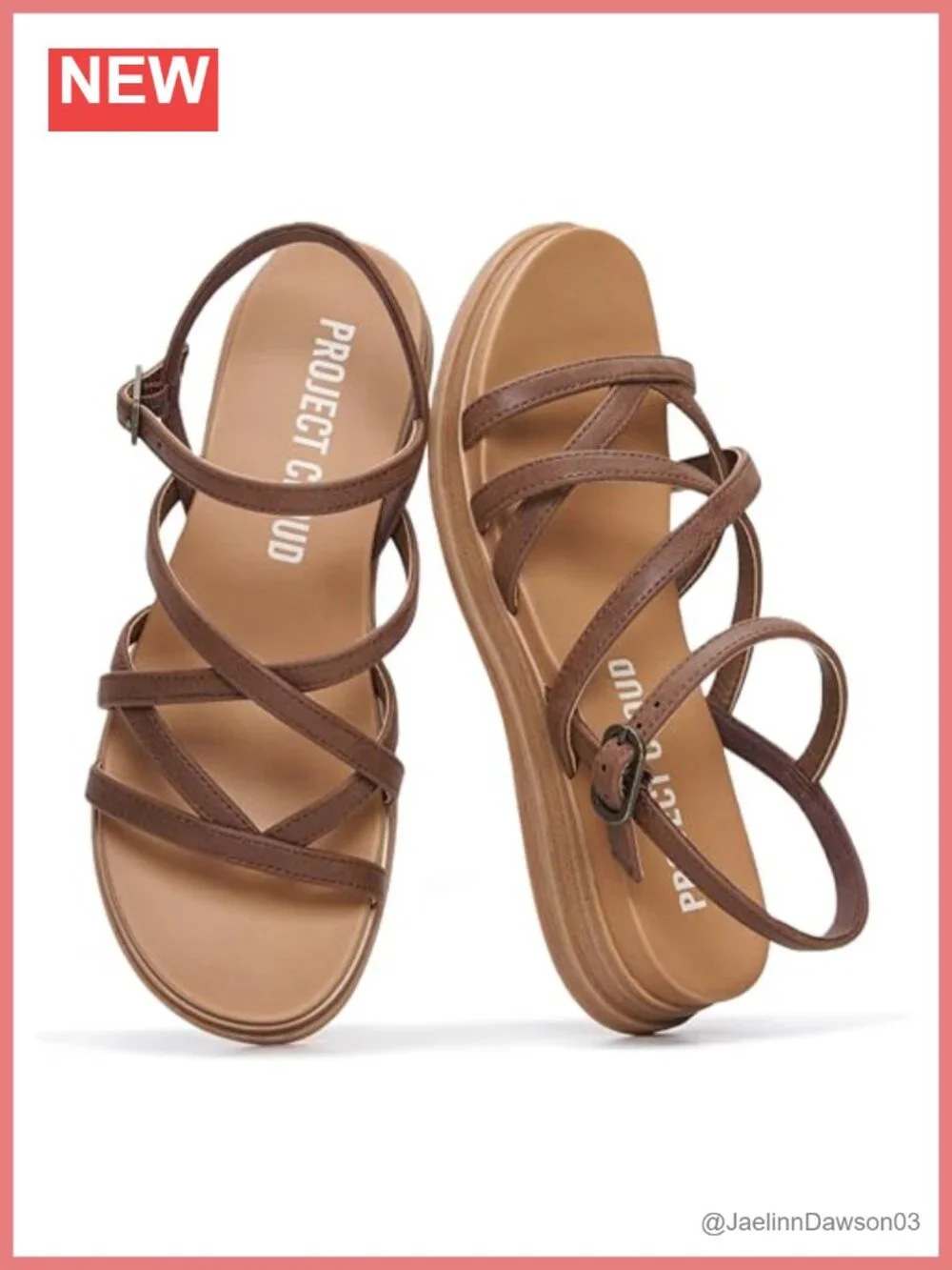 Project Cloud Women's Strappy Wedge Sandals with Plush Insole